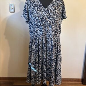 Lane Bryant Navy Floral Midi Dress